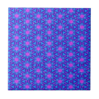 Bright blue and hot pink colourful pattern tile