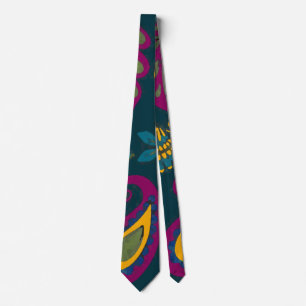 Bright blue and purple paisley tie