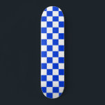 Bright Blue and White Checked Pattern Skateboard<br><div class="desc">Chequerboard Checked Chequered Check Pattern in Royal Blue and White. Geometric minimalist tile pattern in bright blue. Retro and contemporary. By Kierkegaard Design Studio.</div>
