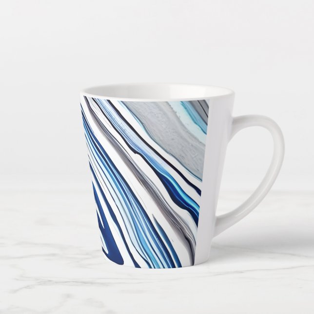 Bright Blue and White Marble Veins Variation Mug (Right)