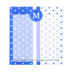Bright Blue and White Polka Dots Notepad