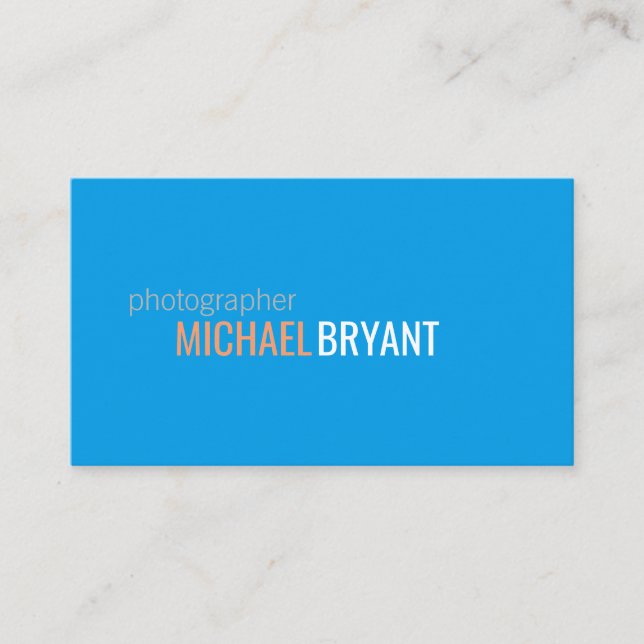 Bright Blue Background Business Card (Front)