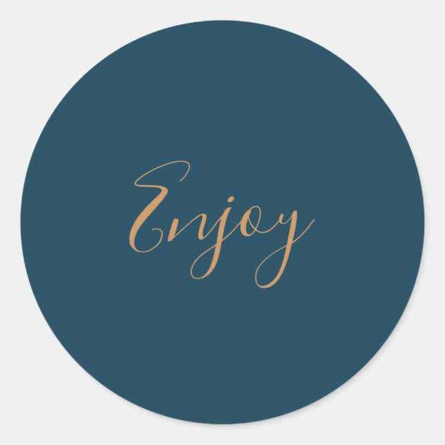 Bright Blue Background Enjoy Sticker (Front)