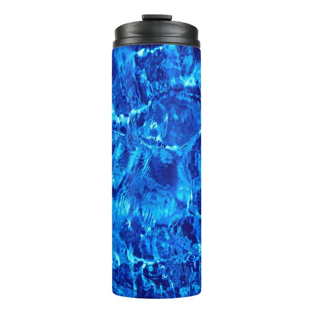 Bright Blue Background Thermal Tumbler (Front)