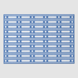 Bright Blue Bone Inlay Border Dots Decoupage Paper