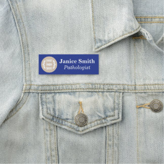 Bright Blue, Branded Name Tag with Logo