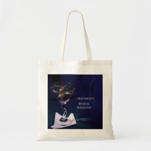 Bright Blue Bridal Party Wedding Weekend Martini Tote Bag