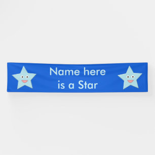 Bright Blue Celebration Star Custom Banner