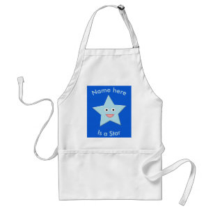 Bright Blue Celebration Star Custom Cooking Apron