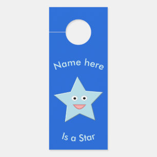 Bright Blue Celebration Star Custom Door Hanger