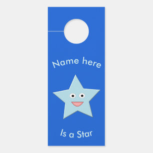 Bright Blue Celebration Star Custom Door Hanger