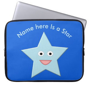 Bright Blue Celebration Star Custom Laptop Bag