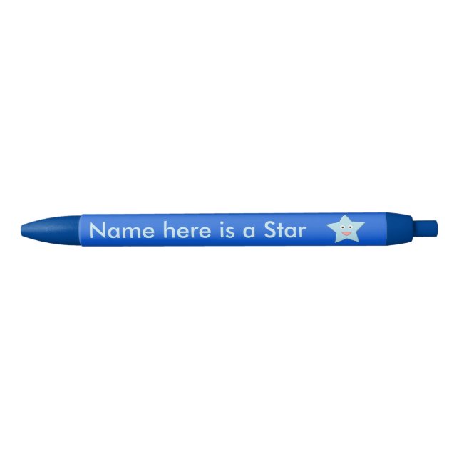 Bright Blue Celebration Star Custom Pen (Front)