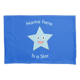 Bright Blue Celebration Star Custom Pillowcase