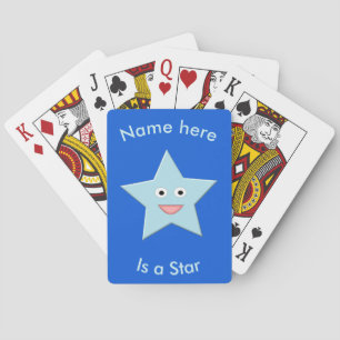 Bright Blue Celebration Star Custom Playing cards