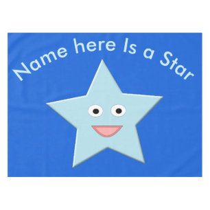 Bright Blue Celebration Star Custom Tablecloth