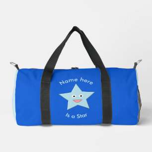 Bright Blue Celebration Star Patterned Duffle Bag