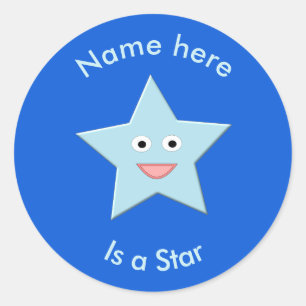 Bright Blue Celebration Star Stickers