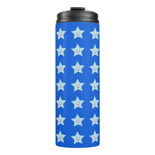 Bright Blue Celebration Star Thermal Tumbler (Front)