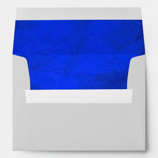 Bright Blue Elegant Silver Wedding Envelope (Back (Bottom))