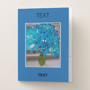 Bright Blue Flowers in Vase Pocket Folder