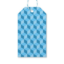 BRIGHT BLUE GEOMETRIC CUBE PATTERNS