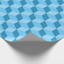 BRIGHT BLUE GEOMETRIC CUBE PATTERNS