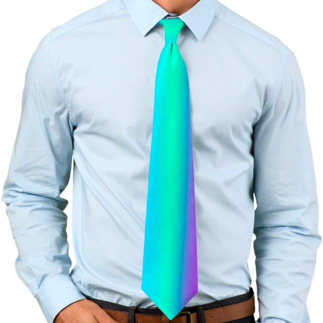 Bright Blue, Green And Violet PurpleGradient Ombre Tie (Creator Uploaded)