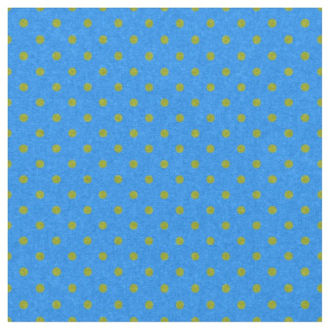 Bright Blue & Green Polka Dotted Fabric (Close Up)