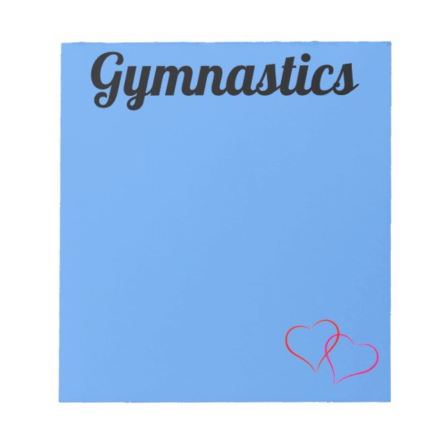 Bright Blue GYMNASTICS NOTEPAD (Front)