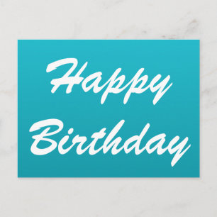 Bright Blue Happy Birthday Postcard