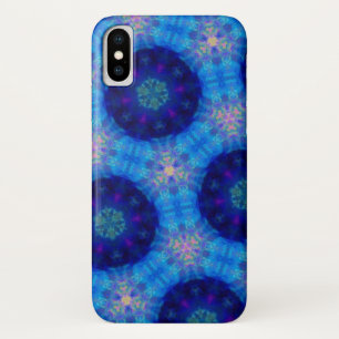 Bright Blue Hexagon Kaleidoscope Pattern iPhone X Case