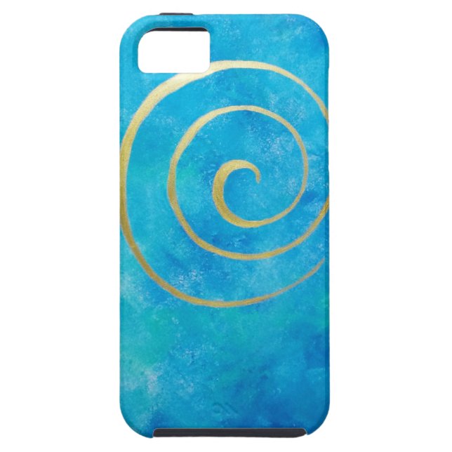 Bright Blue Infinity Golden Spiral Philip Bowman Case-Mate iPhone Case (Back)