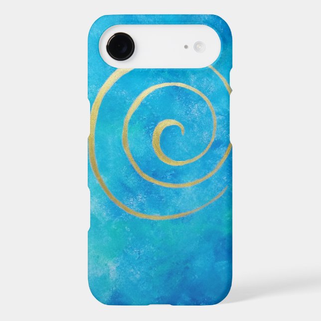 Bright Blue Infinity Golden Spiral Philip Bowman Case-Mate iPhone Case (Back)
