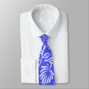 Bright blue-Lilac floral pattern Tie