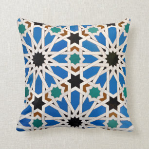 Bright Blue Moroccan Mosaic Cushion