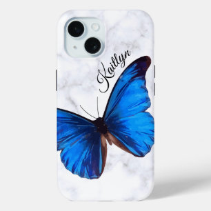 Bright Blue Morpho Butterfly   Custom Phone Case