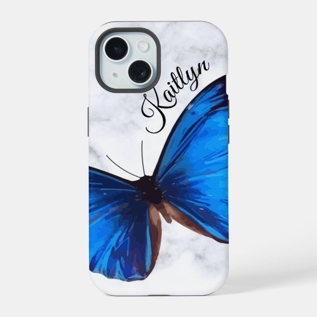 Bright Blue Morpho Butterfly | Custom Phone Case (Back)
