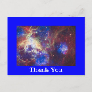 Bright Blue Photo Border Thank You Postcard