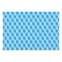 BRIGHT BLUE PINK PURPLE GEOMETRIC CUBE PATTERNS