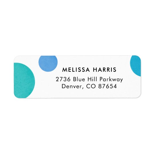 Bright Blue Polka Dot Return Address Labels