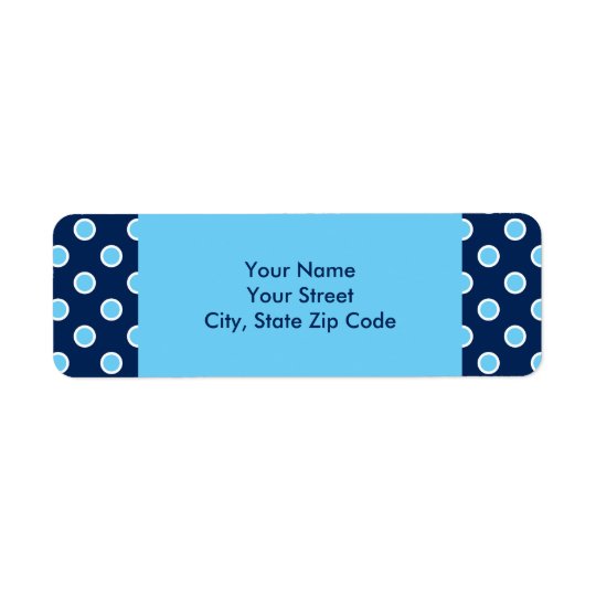Bright Blue Polka Dots address labels
