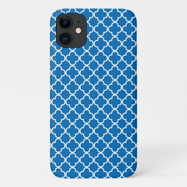 Bright Blue Quatrefoil Pattern Case-Mate iPhone Case (Back)