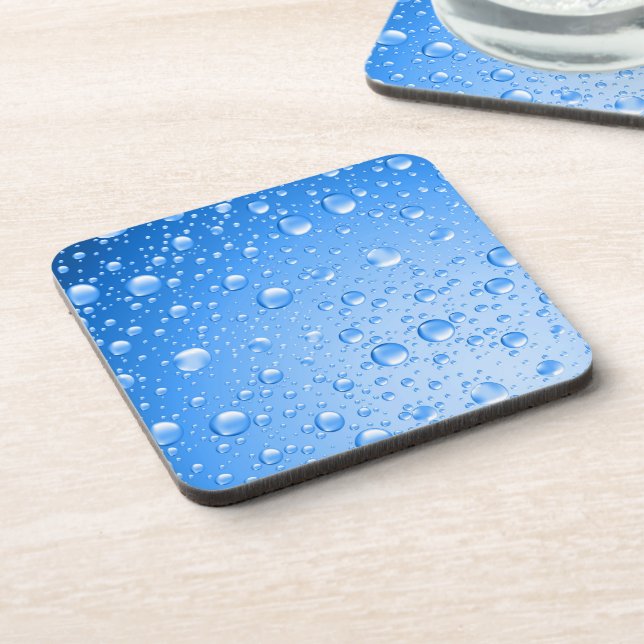Bright Blue Rain Drops Coaster (Left Side)