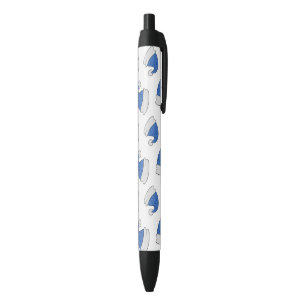 Bright Blue Santa Hat Merry Christmas Xmas Black Ink Pen
