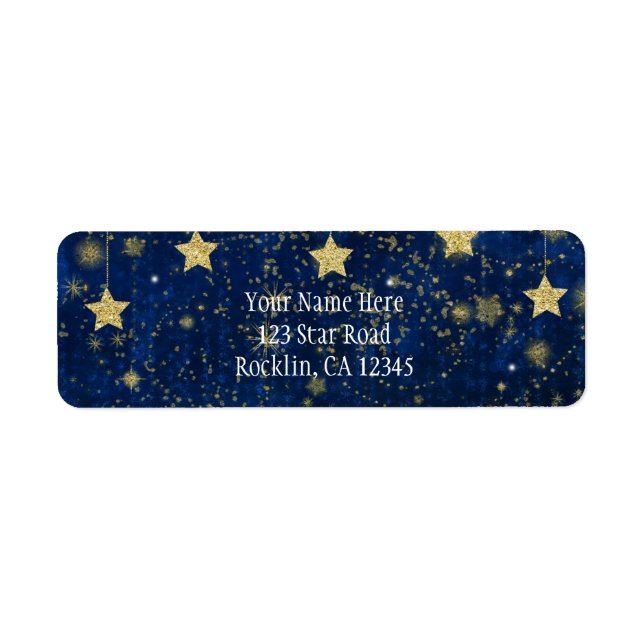 Bright Blue & Silver Starry Celestial Invitation (Front)