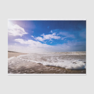 Bright Blue Sky & Shoreline Beach Tissue Paper