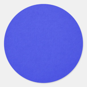 Bright blue, solid colour, classic round sticker