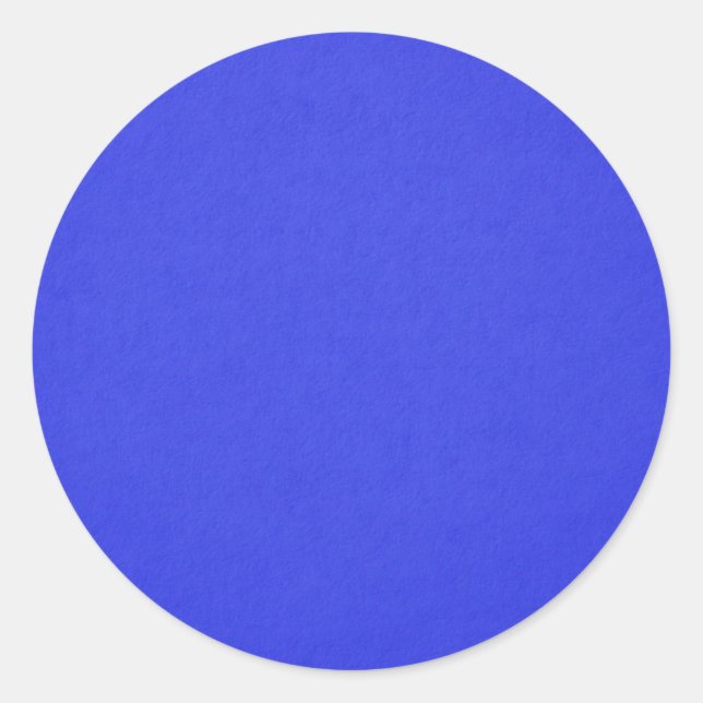 Bright blue, solid colour, classic round sticker (Front)