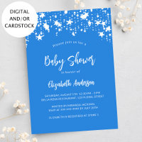 Bright blue stars boy baby shower
